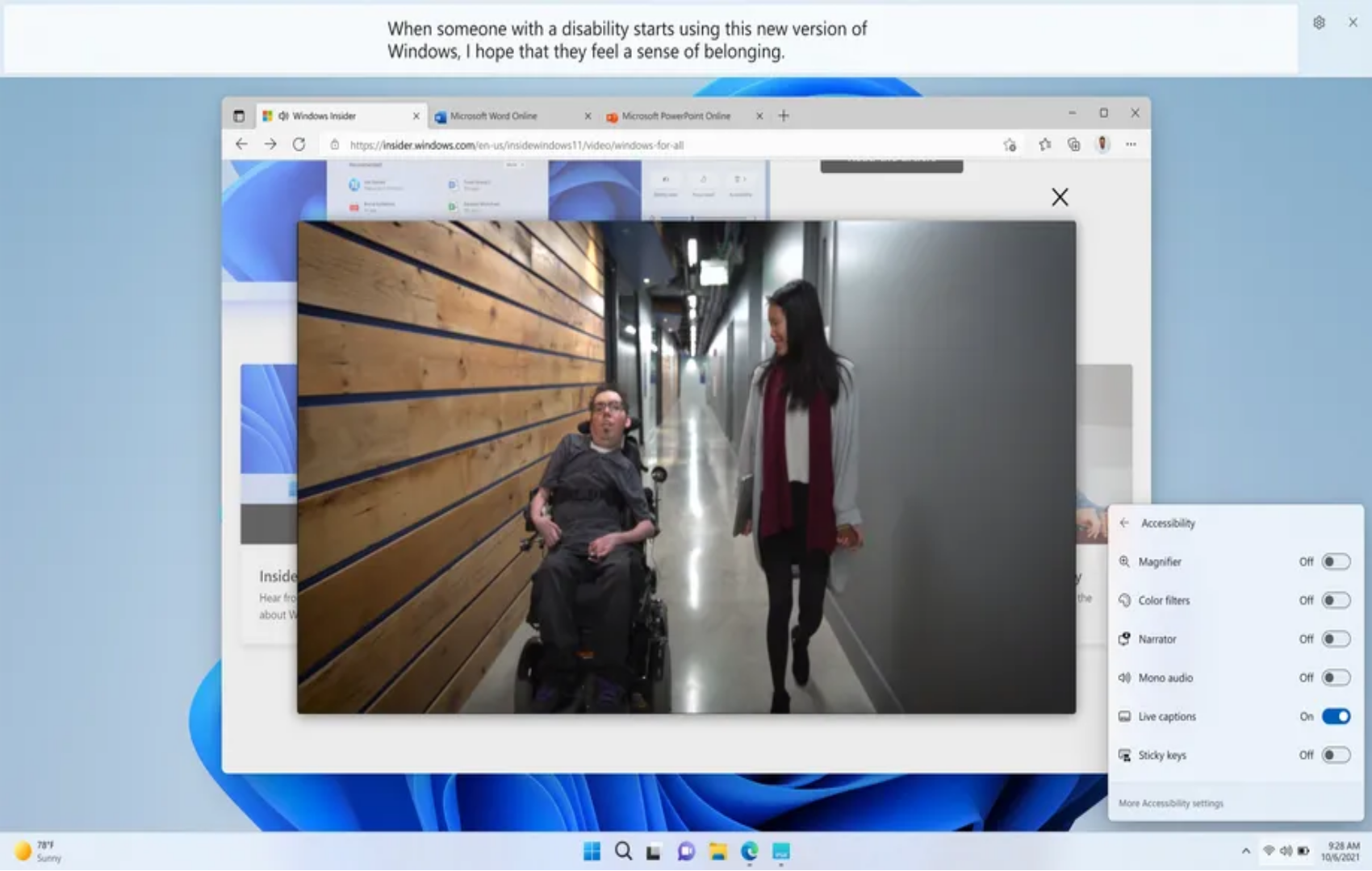 Subtítulos en vivo Windows 11 22H2