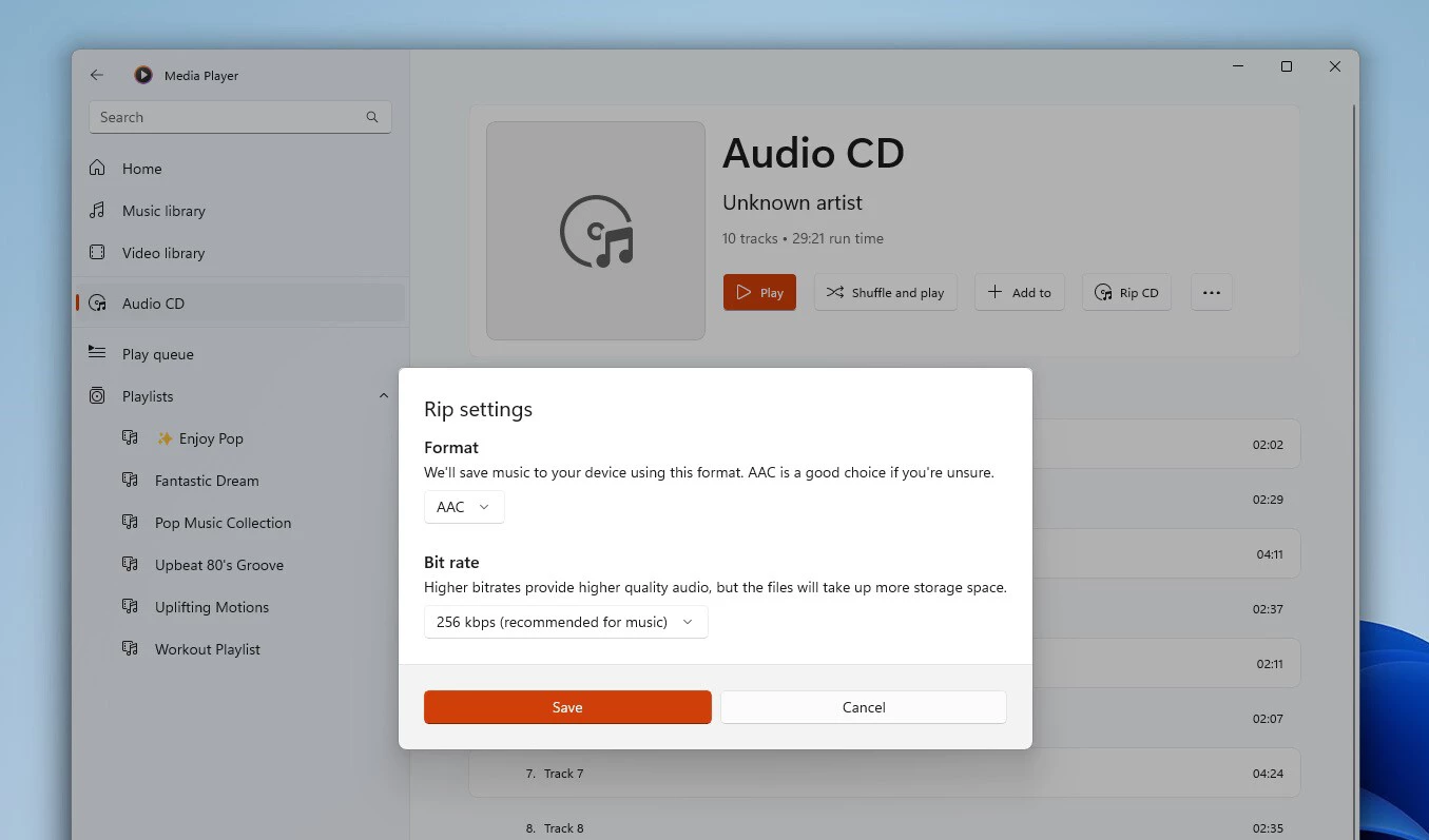 Media Player de Windows 11