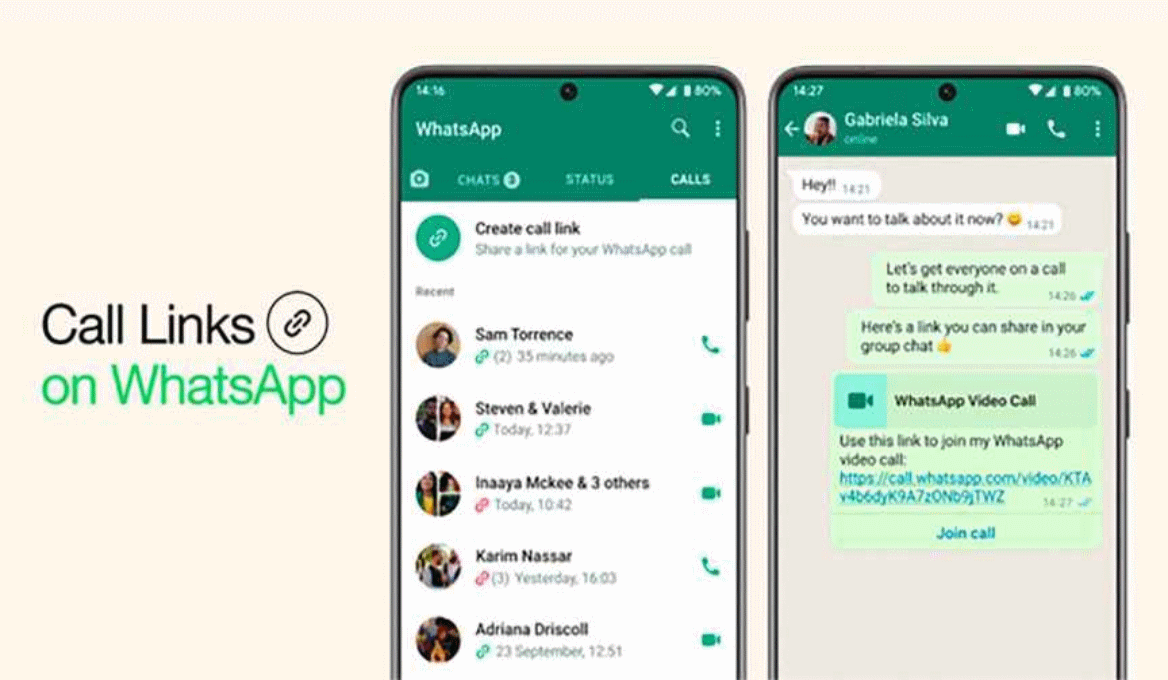 Enlaces de llamadas de WhatsApp