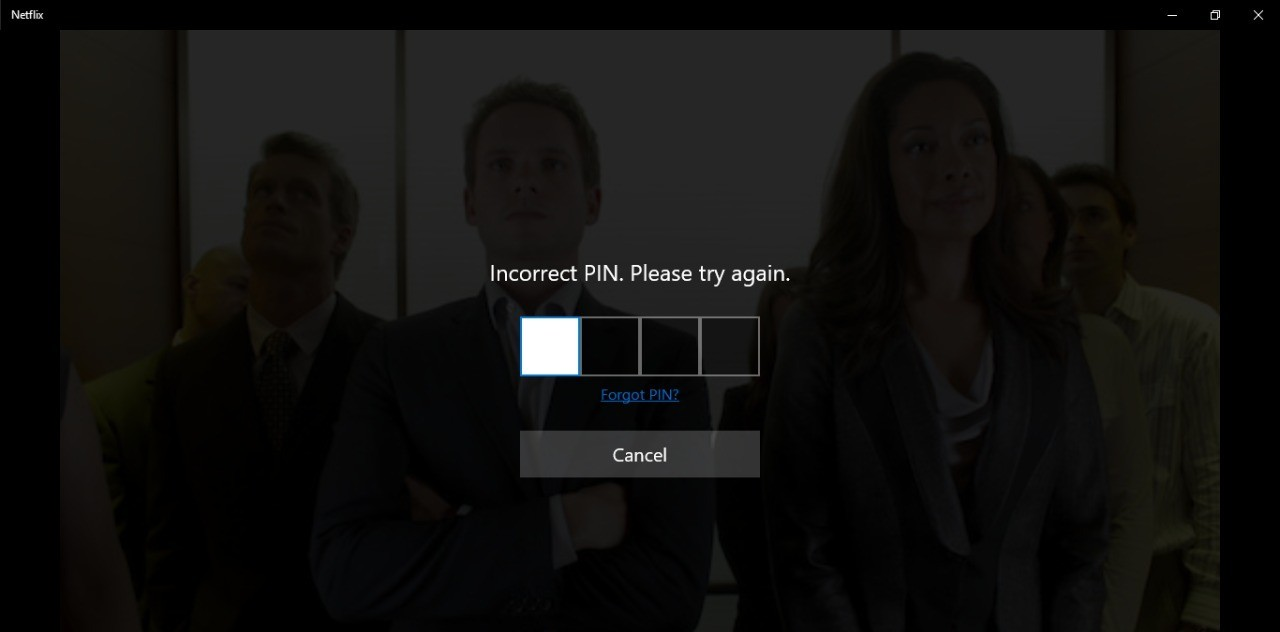 Error en el PIN de Netflix