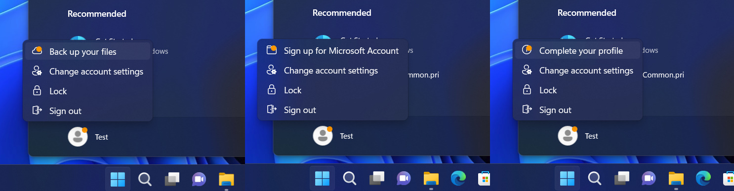 Anuncios en el Menú cerrar sesión en Windows 11