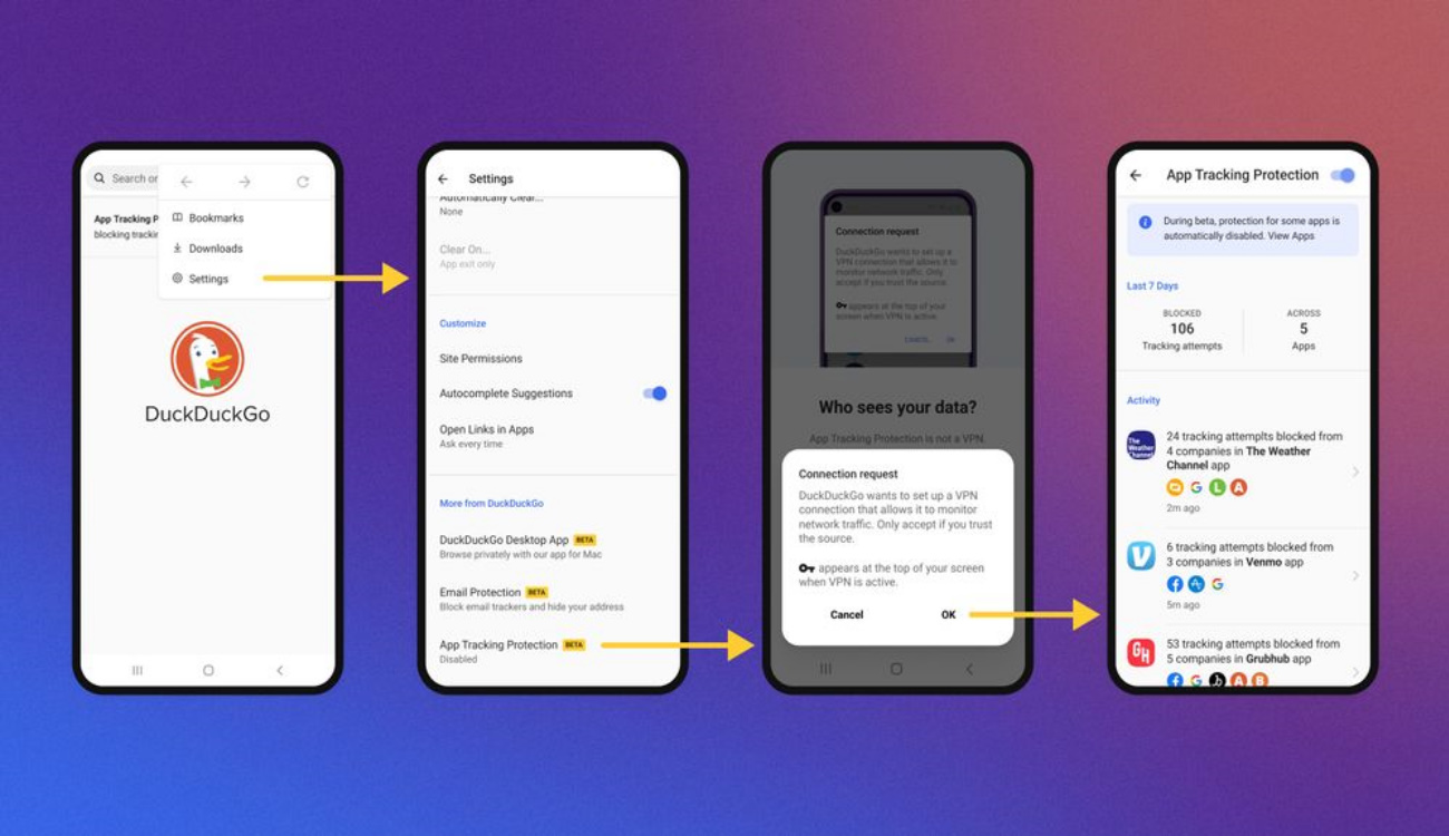 App Tracking Protection de DuckDuckGo 