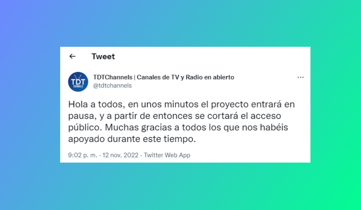 TDTChannels cierra operaciones