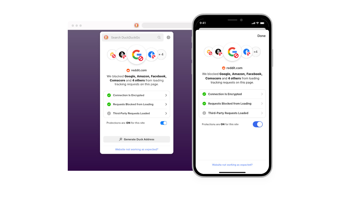 DuckDuckGo bloquea las ventanas emergentes de inicio de sesión de Google