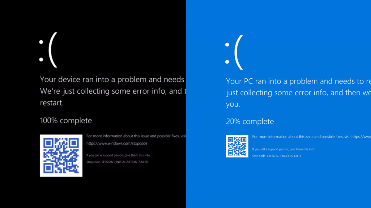 Significado de las pantallas de error de Windows 