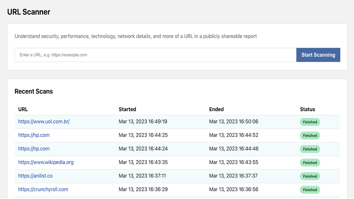 Cloudflare Radar URL Scanner 
