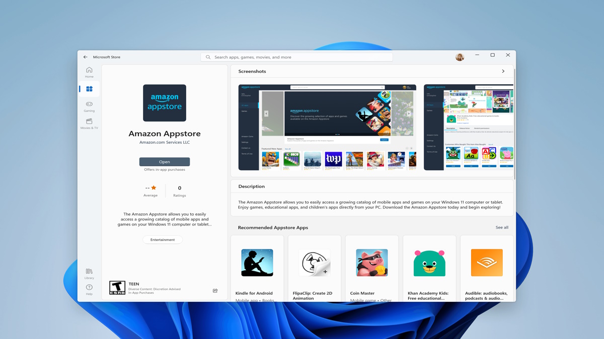 Actualización del subsistema Android para Windows