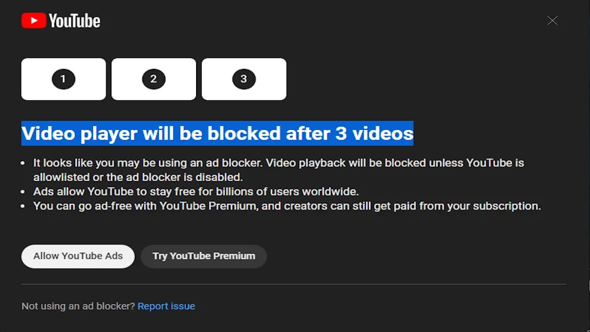 Adiós a los bloqueadores de anuncios en YouTube