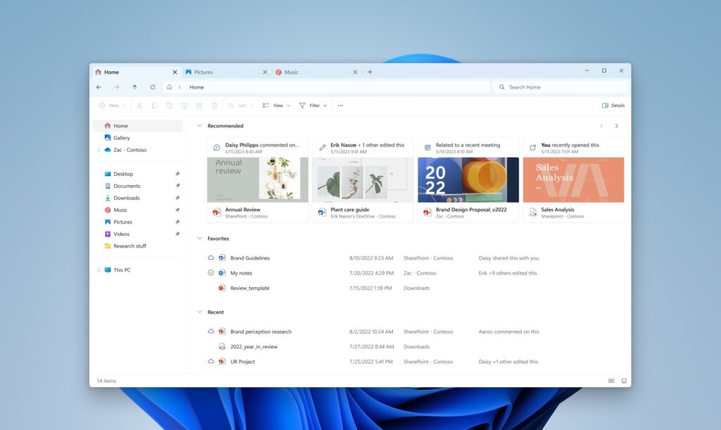 Explorador de archivos modernizado