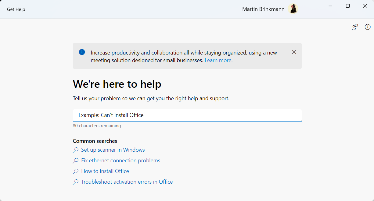 Microsoft introduce anuncios en la sección Obtener Ayuda