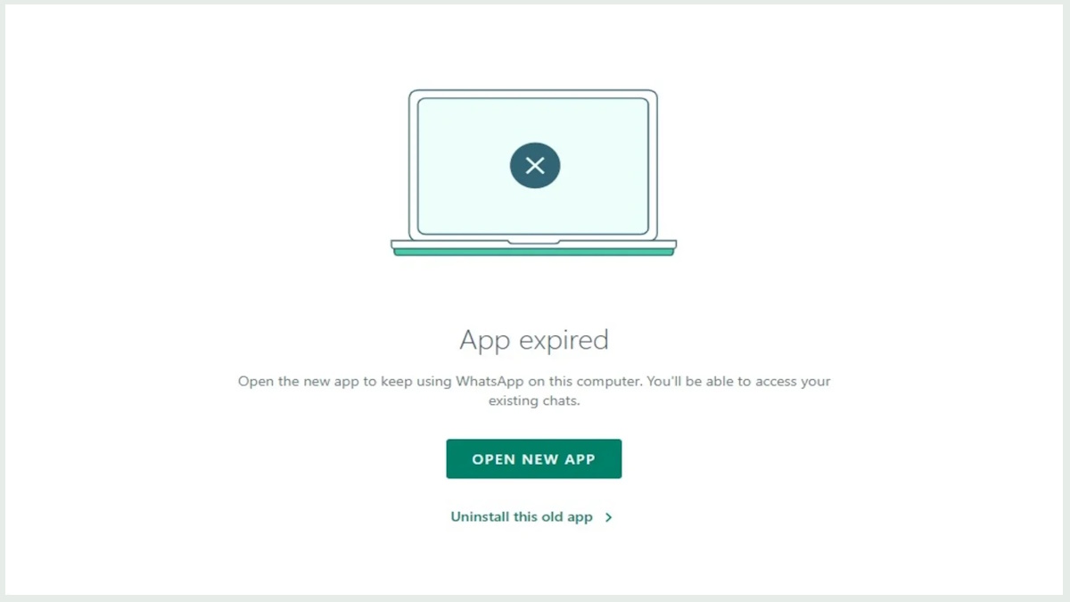 WhatsApp basada en Electron para Windows ha caducado
