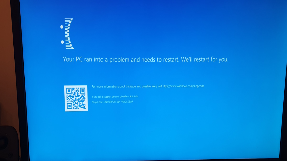 Microsoft aclara el error UNSUPPORTED_PROCESSOR