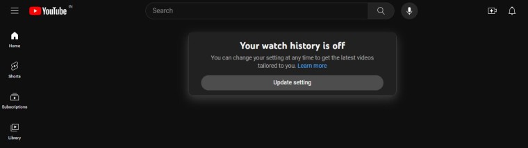 YouTube no recomendará videos si está desactivado el historial