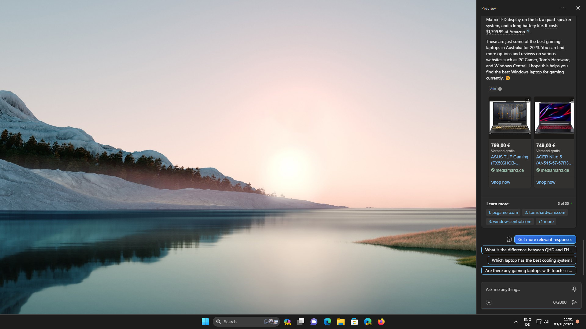 Windows Copilot mostrando anuncios