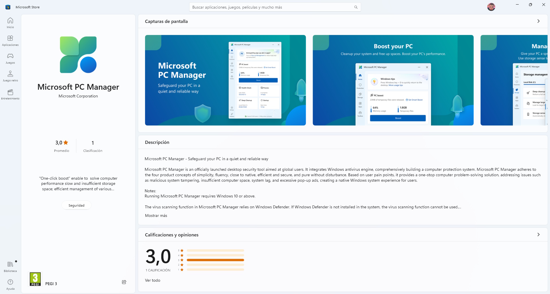 Descargar Microsoft PC Manager