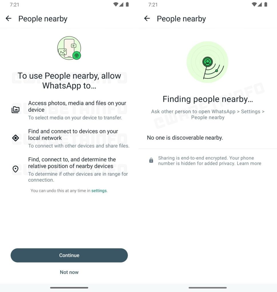 Función personas cercanas de WhatsApp 