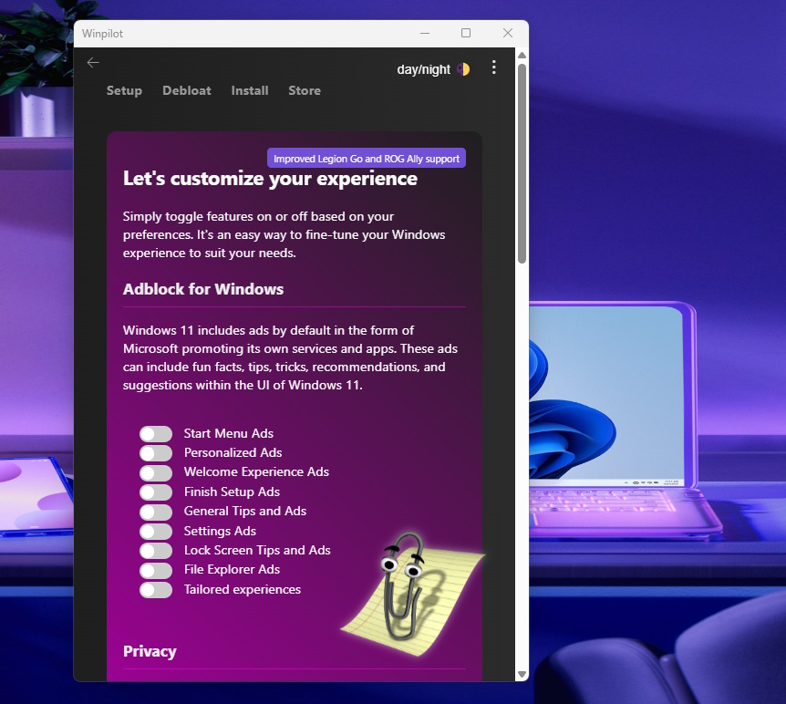 La herramienta Winpilot te permitirá eliminar los anuncios de Windows 11 