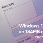 Windows 11 ejecutado con 1834 MB de RAM