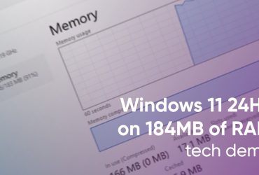 Windows 11 ejecutado con 1834 MB de RAM